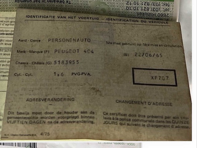 Peugeot 404 oldtimer - afbeelding 13 van  20
