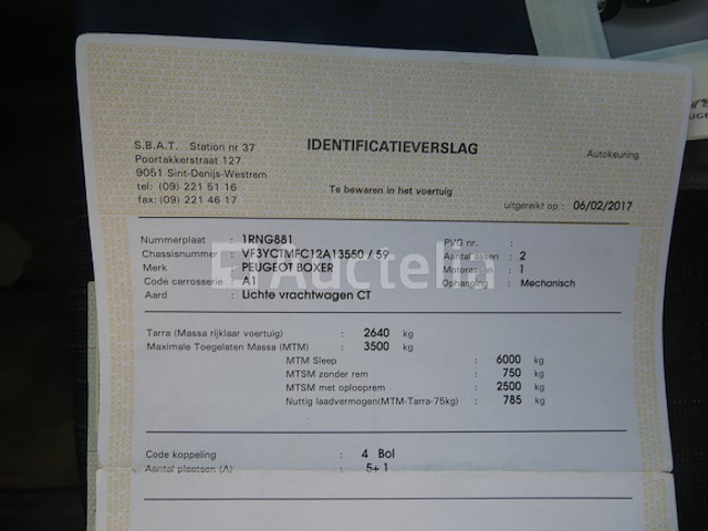 Peugeot boxer multicab busje (vin: vf3yctmfc12a13550) - afbeelding 28 van  39