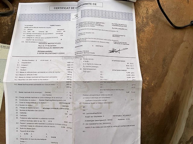 Peugeot citystar 125 scooter - afbeelding 10 van  19