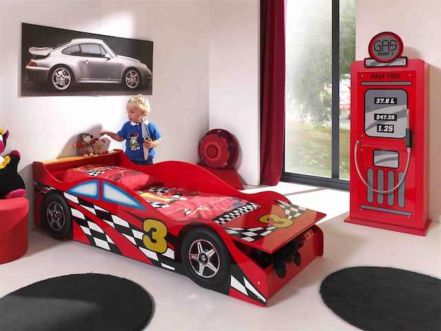 Peuterbed auto 70x140cm met opbergvak voor peuters - afbeelding 1 van  2
