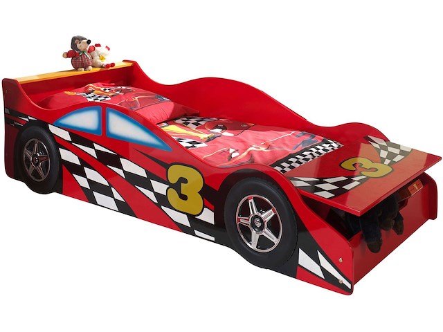 Peuterbed auto 70x140cm met opbergvak voor peuters - afbeelding 2 van  2