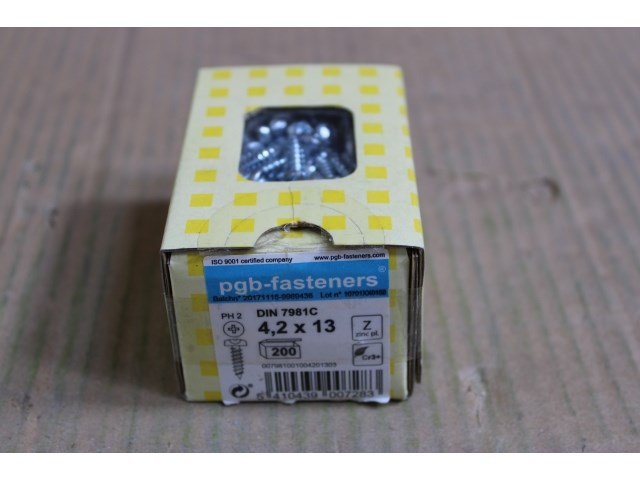 Pgbfast plaatschroef din 7981c-h ø4,20x13 zn/200 - afbeelding 1 van  3