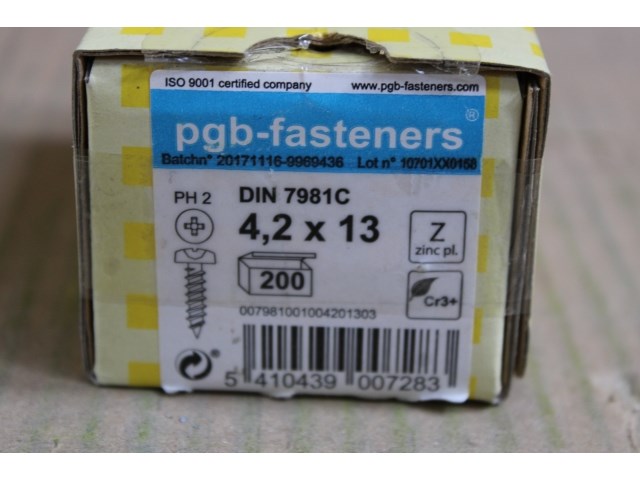 Pgbfast plaatschroef din 7981c-h ø4,20x13 zn/200 - afbeelding 2 van  3
