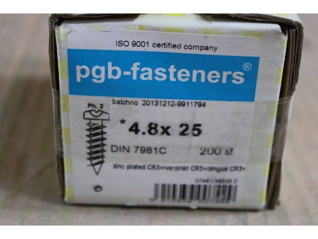 Pgbfast plaatschroef din 7981c-h ø4,80x25 zn/200 - afbeelding 2 van  3