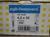 Pgbfast zelfb. schroef din 7504m-h ø4,20x32 zn/200 - afbeelding 1 van  2