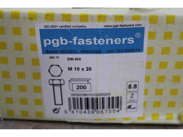 Pgbfast zeskanttapbout 8.8 din 933 m 10x20 zn/200 - afbeelding 1 van  2