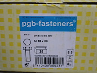 Pgbfast zeskanttapbout 8.8 din 933 m 18x80 zn/25 - afbeelding 1 van  2