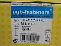 Pgbfast zeskanttapbout 8.8 din 933 m 6x60 zn/200 - afbeelding 1 van  2