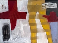 Philip vencken - abstract-figuratieve compositie - gemengde techniek met collage op doek