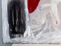 Philip vencken - abstract-figuratieve compositie - gemengde techniek met collage op doek - afbeelding 3 van  9