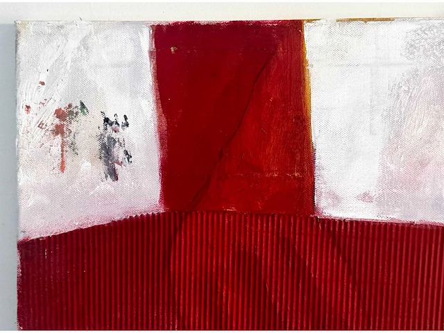 Philip vencken - abstract-figuratieve compositie - gemengde techniek met collage op doek - afbeelding 4 van  9