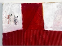 Philip vencken - abstract-figuratieve compositie - gemengde techniek met collage op doek - afbeelding 4 van  9