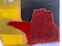 Philip vencken - abstract-figuratieve compositie - gemengde techniek met collage op doek - afbeelding 6 van  9