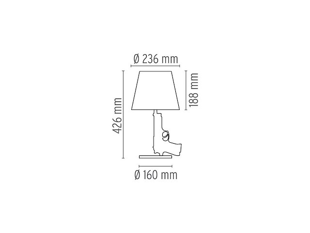 Philippe starck - tafellamp - "gun bedside lamp"- flos - italië - afbeelding 4 van  6