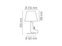 Philippe starck - tafellamp - "gun bedside lamp"- flos - italië - afbeelding 4 van  6