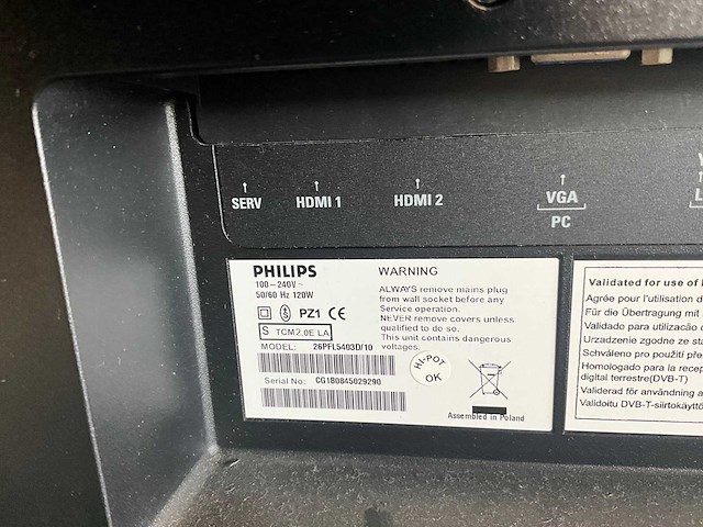 Philips 26pfl5403d/10 televisie - afbeelding 6 van  9