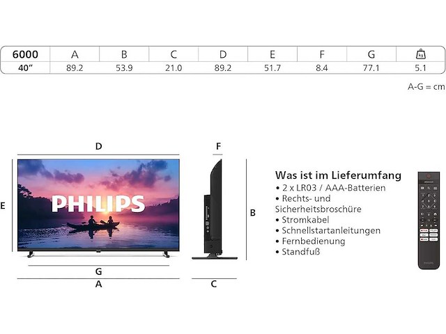 Philips 32phs6000 hd led smart tv - 32 inch - afbeelding 3 van  4