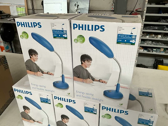 Philips bureaulamp flexibel blauw (5x) - afbeelding 2 van  5