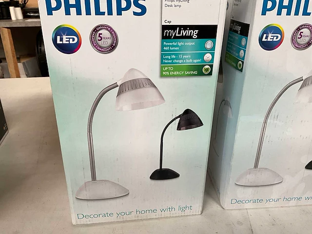 Philips cap led bureaulamp zwart (2x) - afbeelding 2 van  5