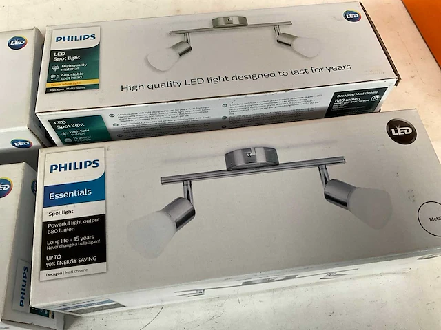 Philips decagon mat chrome led plafondlamp (4x) - afbeelding 3 van  5