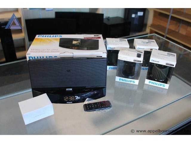 Philips docking system voor ipod/iphone met afstandsbediening, 2x philips bluetooth mini speaker, werking niet gekend - afbeelding 2 van  2