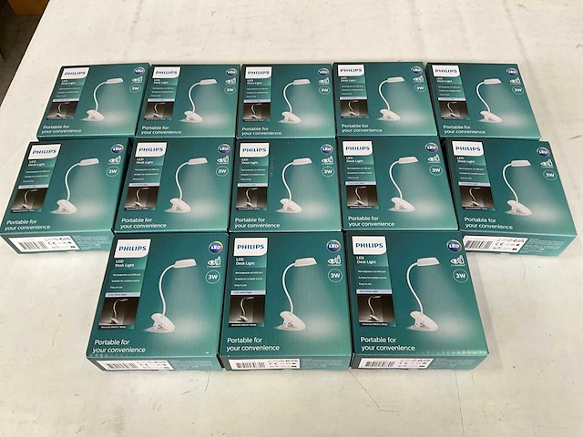 Philips dsk201 dimbare bureaulamp led met clip oplaadbaar (13x) - afbeelding 1 van  4