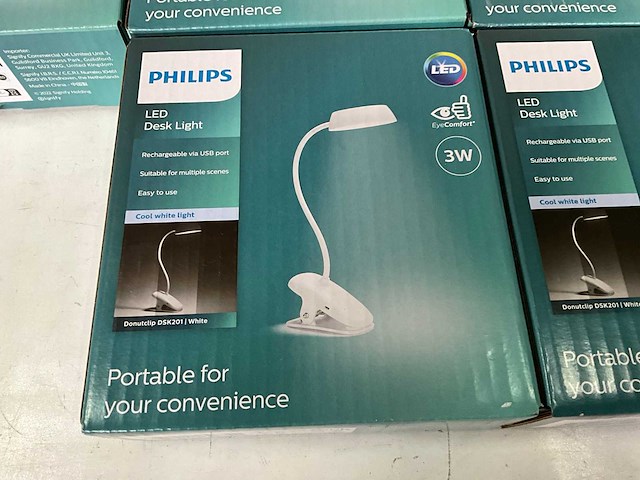 Philips dsk201 dimbare bureaulamp led met clip oplaadbaar (13x) - afbeelding 2 van  4