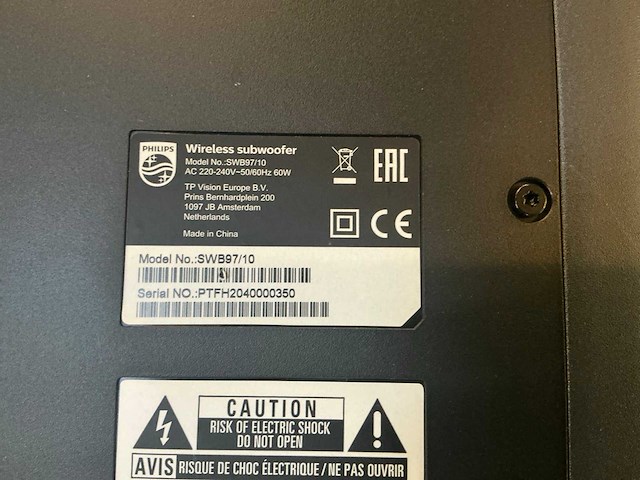 Philips fidelio / swb97/10 draadloos subwoofer - afbeelding 5 van  7