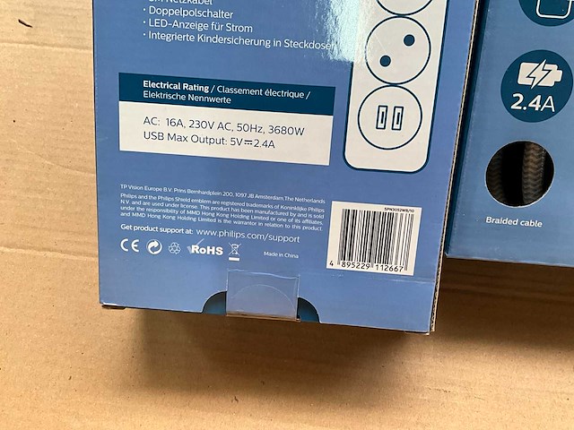 Philips stekkerdoos 5-voudig + 2x usb 3 meter (16x) - afbeelding 4 van  5