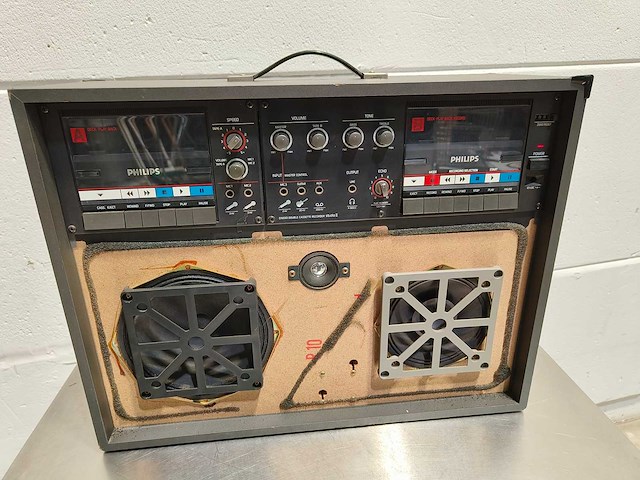 Philips studio ii d6650 double cassette recorder & amplifier - afbeelding 1 van  5