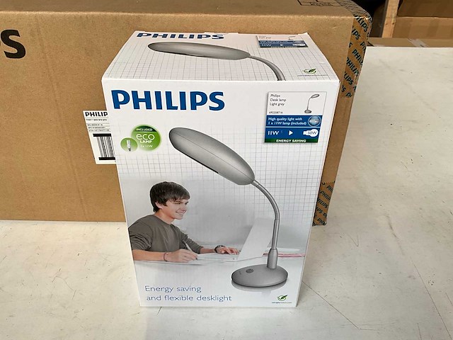 Philips verstelbare tafellamp licht grijs (8x) - afbeelding 1 van  1