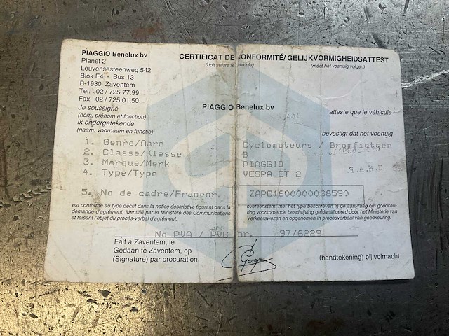 Piaggio vespa et2 scooter voorouder scooter - afbeelding 2 van  10