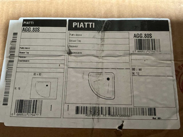 Piatti agg 80s douchebak halfrond (40x) - afbeelding 2 van  5