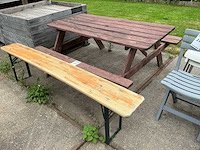 Picknicktafel + tuinbank (2x) - afbeelding 1 van  1