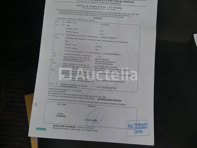 Pickup met hatchback citroën jumper (2020-94,132 km)( vin : vf7ycbnfc12m77467 ) - afbeelding 24 van  34