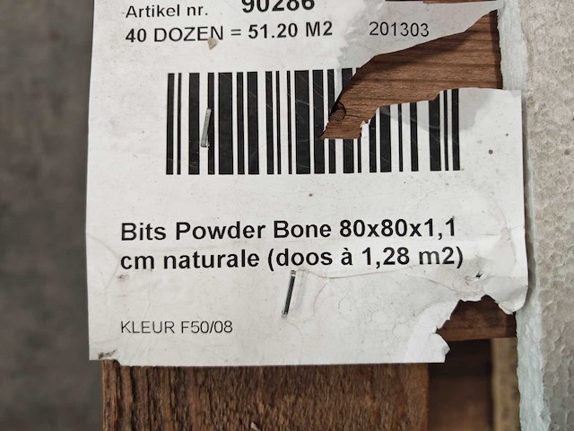 Piemme bits powder bone mat 80x80 cm tegel 4,48 m² - afbeelding 7 van  7