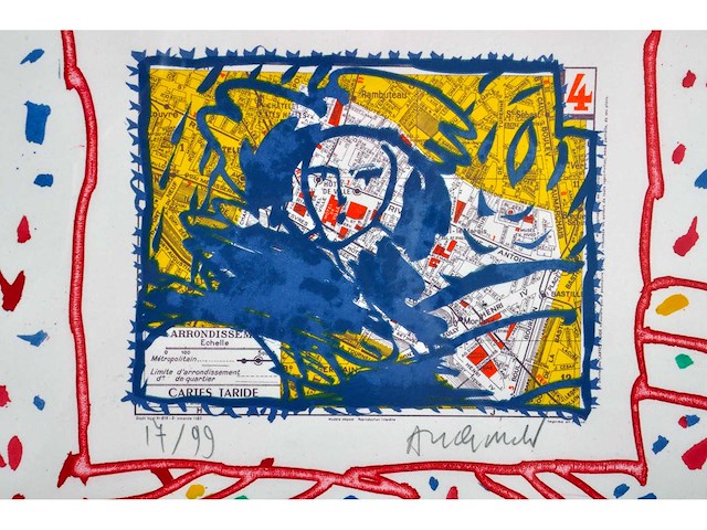 Pierre alechinsky - dame taride - lithografie en ets - afbeelding 2 van  7