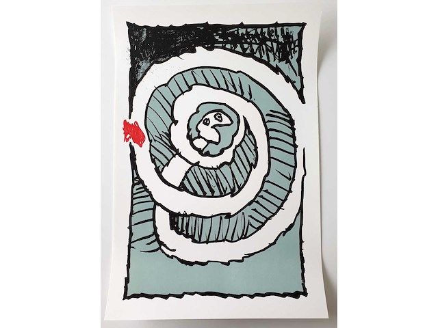 Pierre alechinsky - festival d'automne en bleu - offset - afbeelding 2 van  2