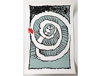 Pierre alechinsky - festival d'automne en bleu - offset - afbeelding 2 van  2