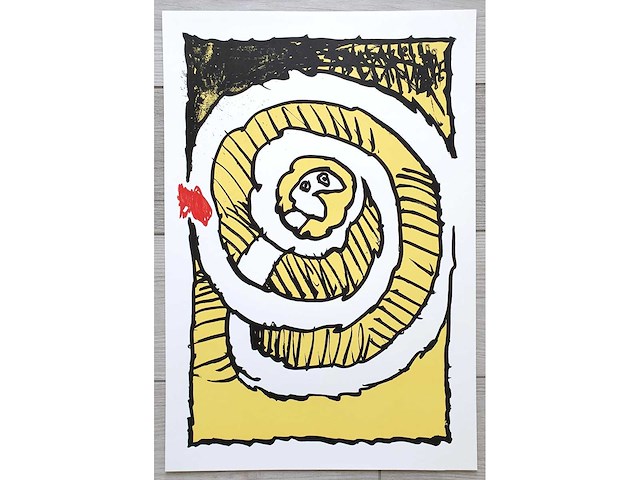 Pierre alechinsky - festival d'automne en jaune - offset - afbeelding 2 van  2