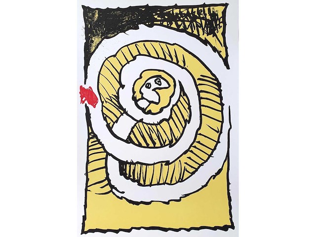 Pierre alechinsky - festival jaune - offset - afbeelding 1 van  2