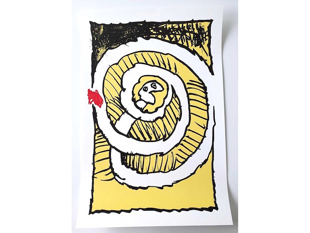 Pierre alechinsky - festival jaune - offset - afbeelding 2 van  2