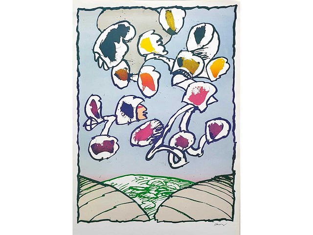 Pierre alechinsky - paris flying object - offset - afbeelding 1 van  2