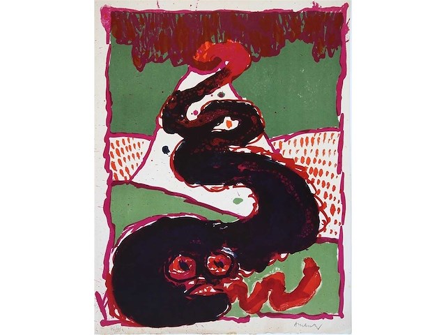 Pierre alechinsky - vulcanologies - kleurenlithografie - afbeelding 1 van  3