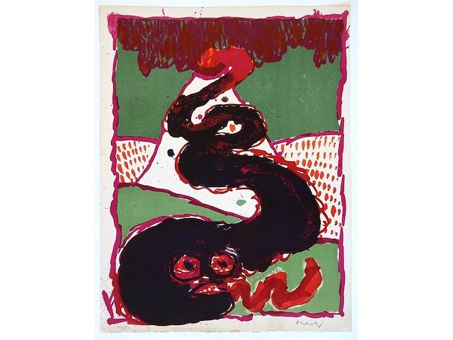 Pierre alechinsky - vulcanologies - kleurenlithografie - afbeelding 2 van  3