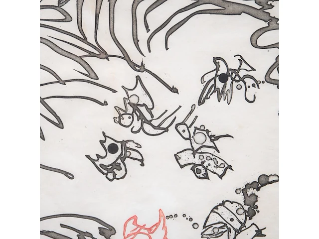 Pierre alechinsky (1927), ‘la chute des anges légitimistes’, 1988, aquatint in colours, n° 43/70 90 x 90 cm. (35.42 x 35.42 in.), frame: 104 x 104 cm. (40.93 x 40.93 in.) - afbeelding 7 van  7