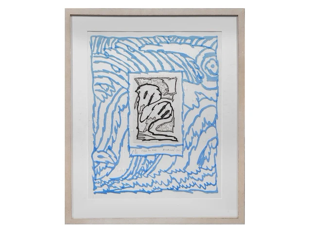 Pierre alechinsky (1927), 'l'eau du ciel', 1984, aquatint, hand-coloured, n° 10/35 55 x 44 cm. (21.64 x 17.32 in.), frame: 72 x 60 cm. (28.35 x 23.62 in.) - afbeelding 2 van  5