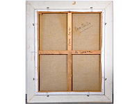 Pierre dailles - kubistisch portret in blauw - olie op doek - 100x80 cm - afbeelding 9 van  9