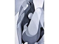 Pierre dailles - vrouw met rode hoed - olie op doek - 92x73 cm - afbeelding 9 van  9