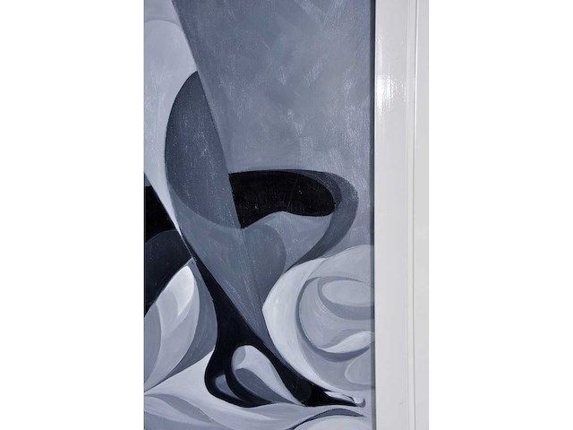 Pierre dailles - vrouw met rode hoed - olie op doek - 92x73 cm - afbeelding 4 van  9